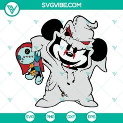Halloween-themed Mickey Mouse and Sally SVG images with Oogie Boogie motif for crafting and digital projects. Great for spooky designs.