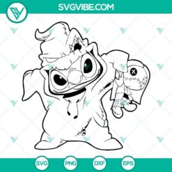 Oogie Boogie Stitch Halloween SVG files featuring Stitch character and Oogie Boogie theme. Perfect for Halloween crafts.