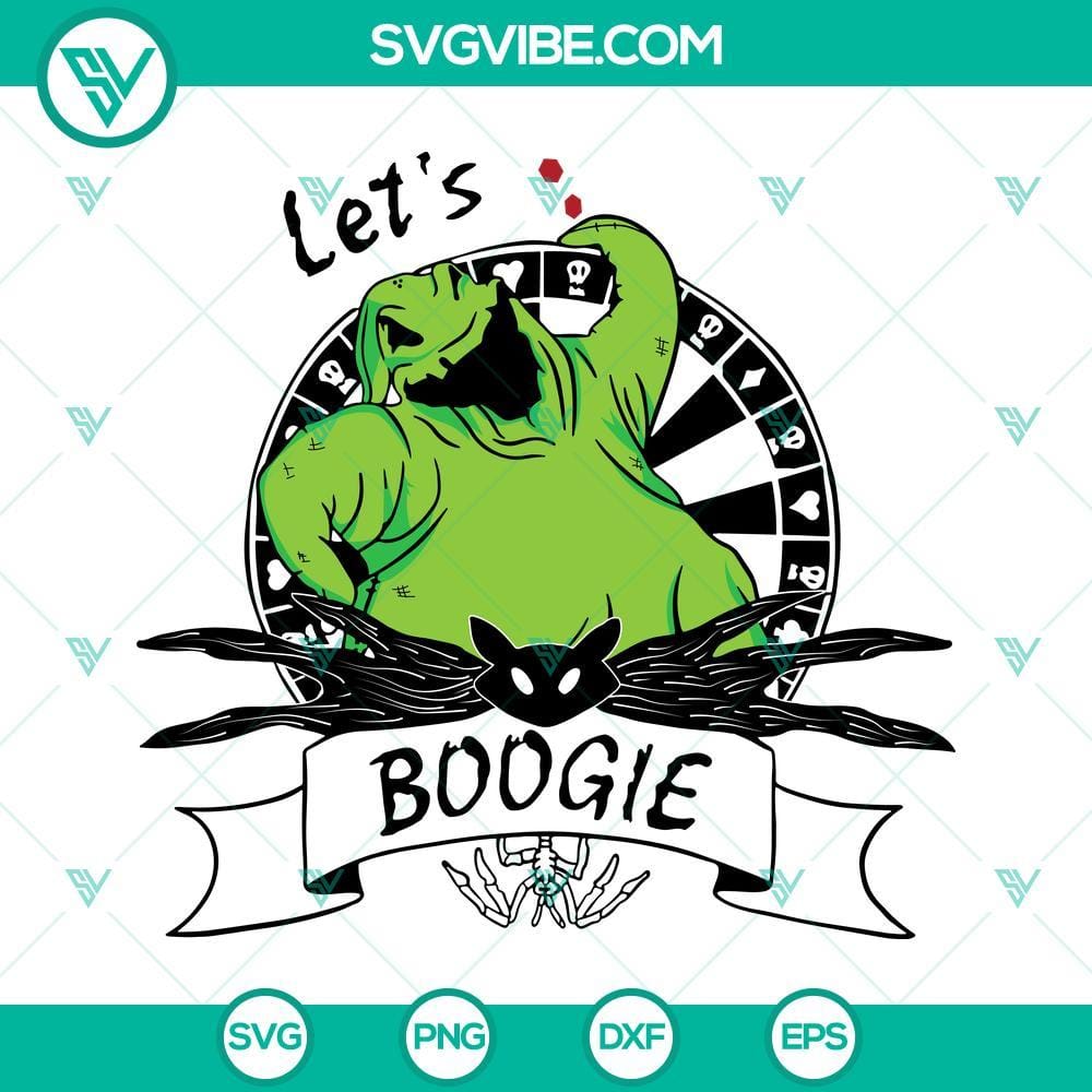 Oogie Boogie SVG File, Let’s Boogie SVG Download DXF EPS PNG Cricut Silhouette Oogie Boogie SVG file for Cricut, Silhouette machines: Let’s Boogie design in DXF, EPS, PNG formats, ideal for Halloween crafts.