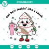 Snack SVG file and Boo Jee Christmas Tree Cake SVG files for digital crafting projects. Great for holiday designs.