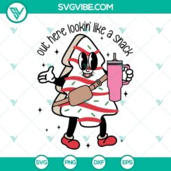 Humorous Christmas tree cake themed SVG design, perfect for a holiday snack lover. Download this SVG for festive crafting projects.