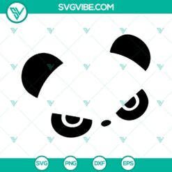 Panda Face SVG File, Funny Panda SVG Download, Cute Panda SVG Image PNG DXF EPS Files