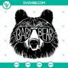 Papa Bear and Baby Bear sunglasses SVG with Bear Family design for download. Cute bear family digital artwork.