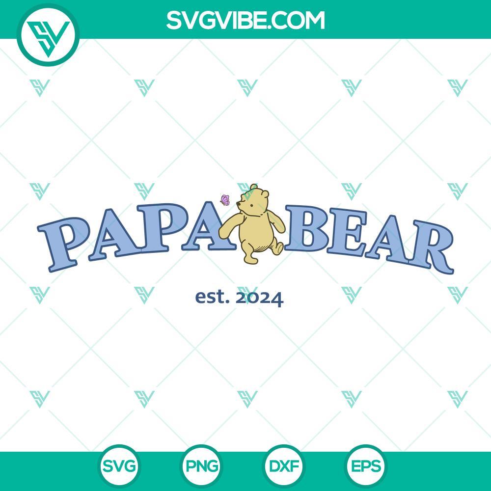papa-bear-est-2024-svg-winnie-the-pooh-svg-gift-for-dad-svg-png-cricut-file-mockup.jpg Papa Bear Est. 2024 SVG file featuring Winnie The Pooh, perfect gift for dad. PNG and Cricut file included.