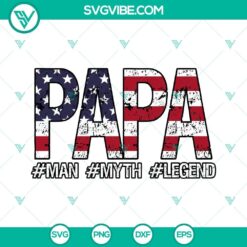 Patriotic Dad SVG with American Flag, 4th of July themed design. Great for Father's Day projects.