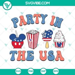 Disney snacks SVG featuring Party In The USA theme, perfect for July 4th celebrations. Includes snack goals SVG files for crafting.