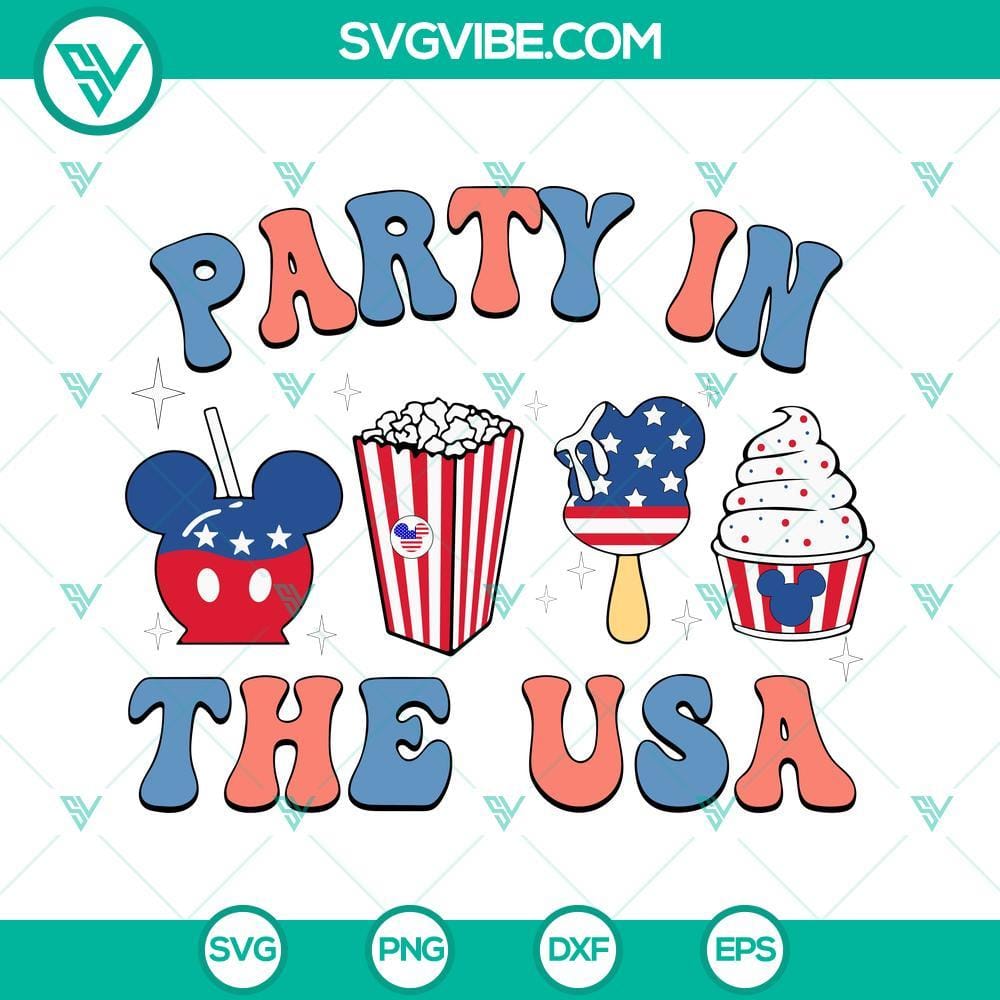 Party In The USA Disney Snacks SVG, Snack Goals SVG, Disney 4th Of July SVG Disney snacks SVG featuring Party In The USA theme, perfect for July 4th celebrations. Includes snack goals SVG files for crafting.