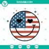 Party In The USA Smiley Face SVG with 4th of July retro design, perfect for Independence Day celebrations. Download now!