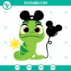 Pascal Tangled Mickey Balloon and Rapunzel SVG images, featuring cute Disney characters on a digital design.