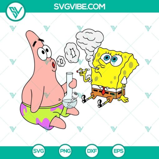 Patrick Star and SpongeBob SquarePants SVG design, download funny SpongeBob SVG images for crafts and digital projects.