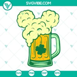 Patricks Day Mouse Ears Beer Mug SVG Images, Disney Drink SVG Images, Irish Day 2