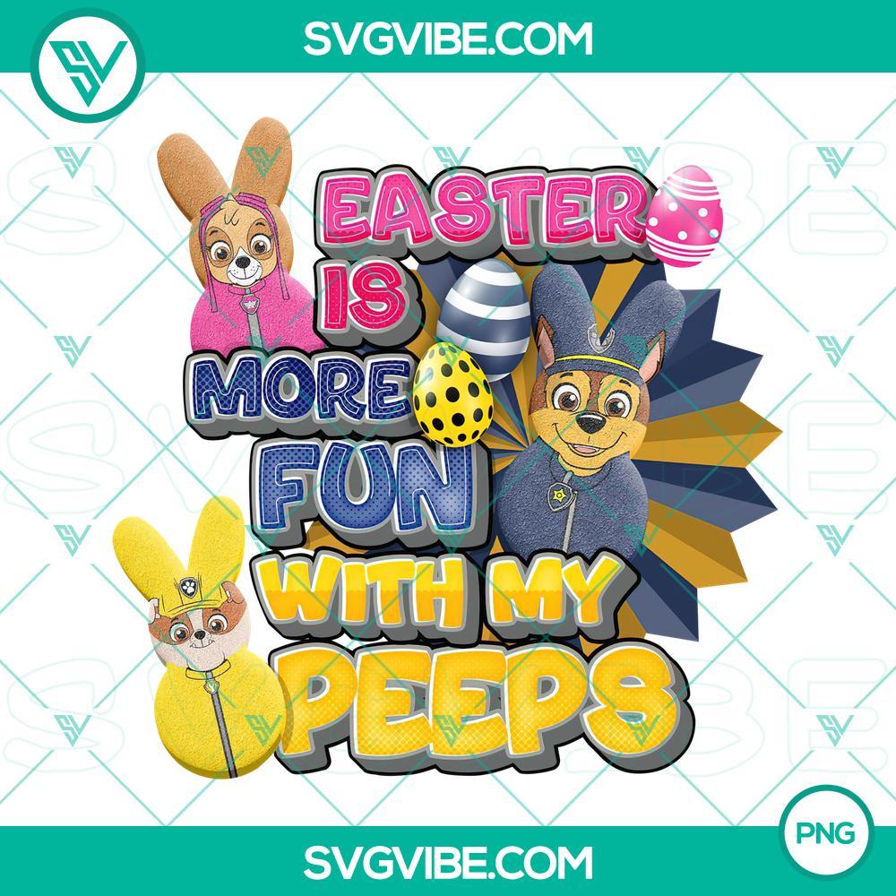 PAW Patrol Easter Is More Fun With My Peeps PNG Images, PAW Patrol Peeps Easter PNG Images File PAW Patrol Easter themed PNG images featuring Peeps, perfect for Easter designs.