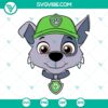 Paw Patrol SVG files PNG clipart bundle featuring Chase, Skye, Everest, and Rocky characters for crafts and projects.
