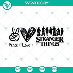 Peace Love Stranger Things SVG Image PNG EPS DXF Cricut