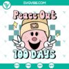 100 Days of School SVG bundle with smiley school images. Perfect for school projects. Peace Out themed design.