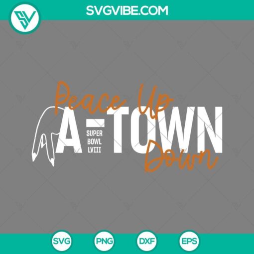 Peace Up A Town Down SVG images for Super Bowl LVIII and 2024 Halftime Show with unique design elements and vibrant colors.