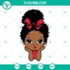 Peekaboo Black Girl SVG bundle with Afro puff hairstyle, ideal for crafting projects.