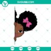 Peekaboo Girl Afro SVG Bundle - Cute peeking girl in afro hairstyle, black girl SVG image for crafts, t-shirts.