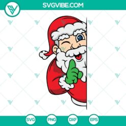 Peeking Santa Claus Christmas SVG graphic for Cricut and Silhouette, including DXF and EPS files for crafting.