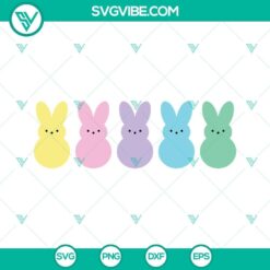 Peeps SVG Easter Bunny Marshmallow Bunnies - Cute and colorful Easter-themed SVG files for crafting projects.