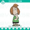 Peppermint Patty machine embroidery design featuring Peanuts cartoon character in digital file format for crafting projects.