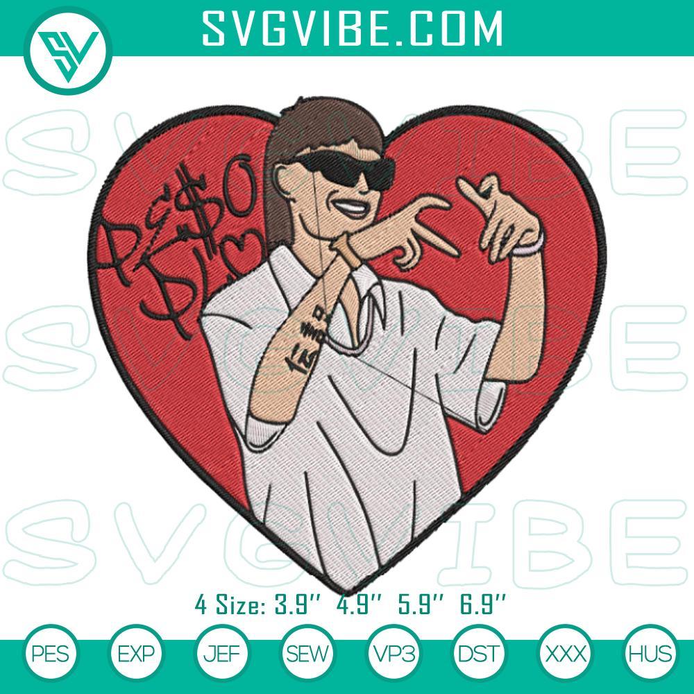 Peso Pluma Heart Embroidery File, Peso Pluma Love Embroidery Design Peso Pluma heart embroidery design file with Latin music star theme, perfect for love-themed projects.