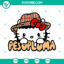 Peso Pluma Hello Kitty Burberry Hat SVG file, featuring cute Kitty Cat design. Perfect for digital crafting projects.