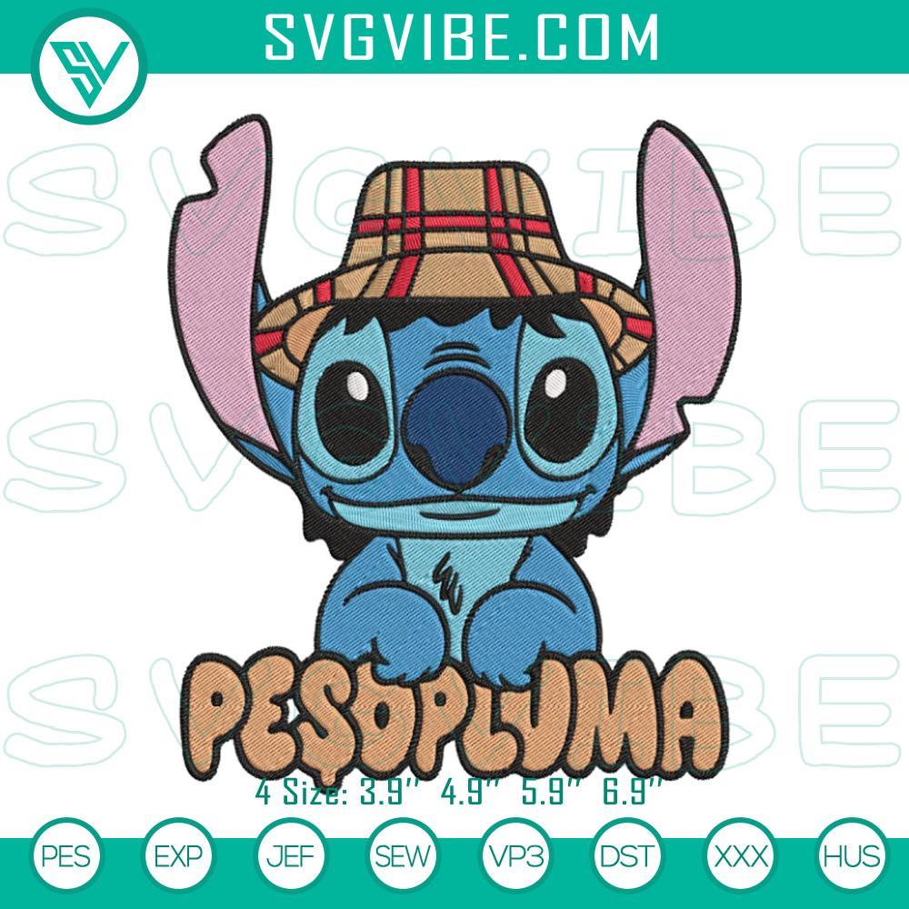 Peso Pluma Stitch Machine Embroidery Designs Peso Pluma Stitch Machine Embroidery Designs: Music & Disney crossover themed file, colorful and intricate patterns for crafting projects.