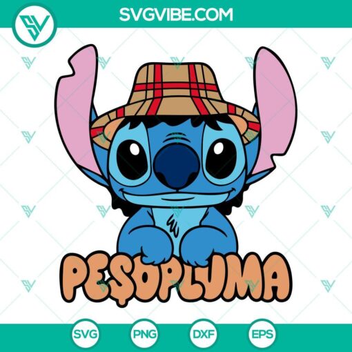 Peso Pluma Stitch SVG File with Lilo, Funny PNG DXF design for digital crafting projects.