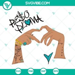 Peso Pluma hands making heart shape SVG file for download, includes PNG, DXF, and EPS cut files.