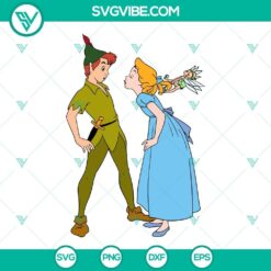 Peter Pan, Wendy, and Tinkerbell SVG files with DXF, EPS, and PNG formats for Cricut and Silhouette machines. Ideal for Disney crafting projects.