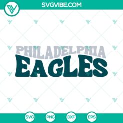 Philadelphia Eagles football team logo cut files bundle in SVG, PNG, DXF, and EPS formats for crafting and printing.