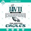 Philadelphia Eagles Super Bowl LVII Champions SVG files with Eagles logo and design elements. Perfect for fans and memorabilia.