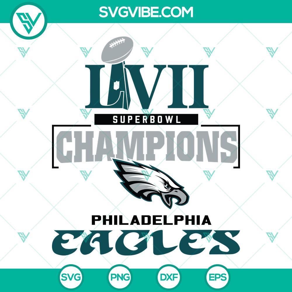 Philadelphia Eagles SVG, Super Bowl LVII Champions SVG, Eagles SVG, NFL SVG Philadelphia Eagles Super Bowl LVII Champions SVG files with Eagles logo and design elements. Perfect for fans and memorabilia.