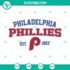 Philadelphia Phillies EST 1883 SVG files featuring the Phillies P logo and baseball elements. Ideal for crafts and customization projects.