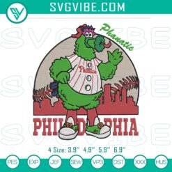 Philadelphia Phillies Phillie Phanatic Embroidery File, Mlb Embroidery Design