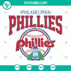 Phillies baseball SVG design with Philadelphia Phillies logo and colors, perfect for crafting projects.
