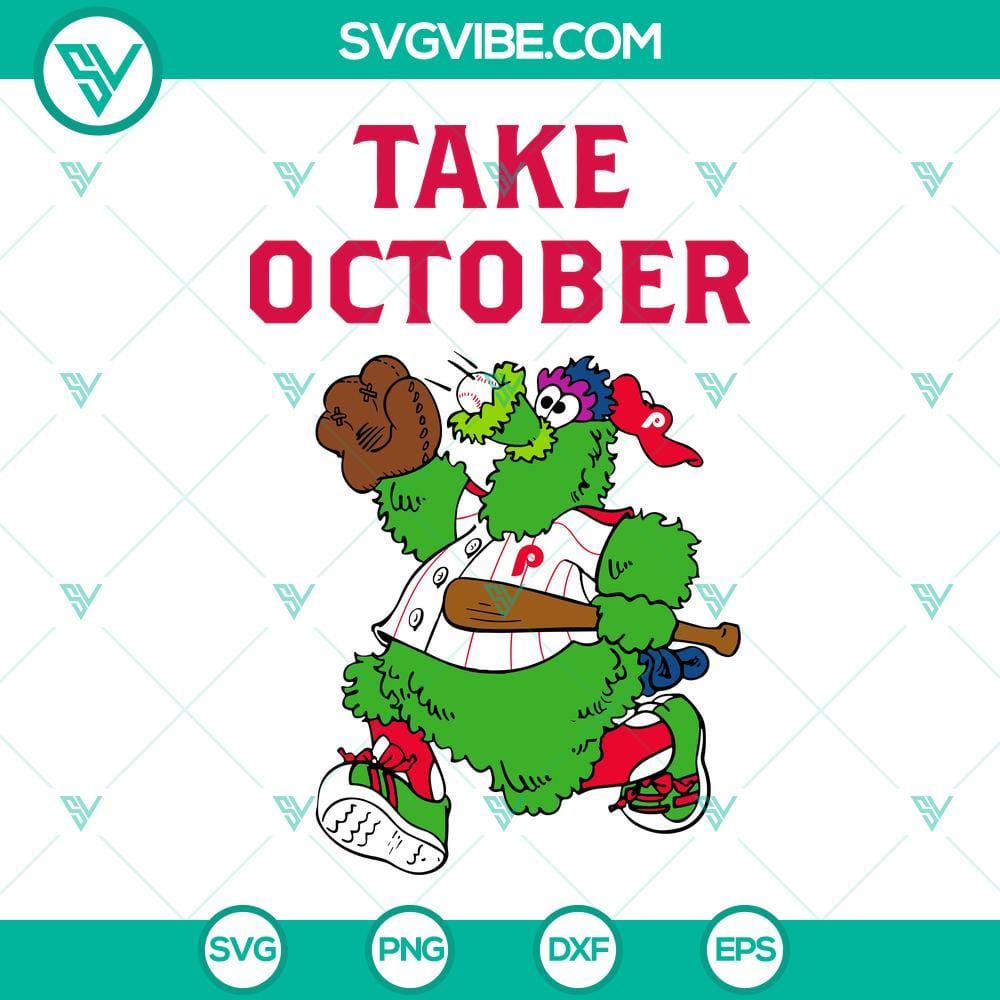 Philadelphia Phillies Take October SVG File, Phillie Phanatic SVG Download PNG Philadelphia Phillies Take October SVG File with Phillie Phanatic design for download in PNG format. Great for Phillies fans!