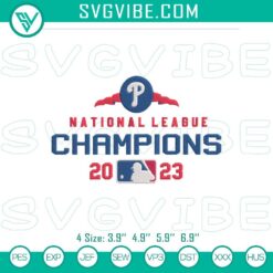 Phillies World Series 2023 Champions embroidery file, baseball design for embroidery machine.