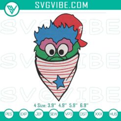 Phillie Phanatic Embroidery Pattern, Sports Mascot Team Spirit Design
