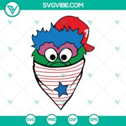 Phillie Phanatic bandana SVG file with Philadelphia Phillies logo in PNG, DXF, and EPS formats for digital download.