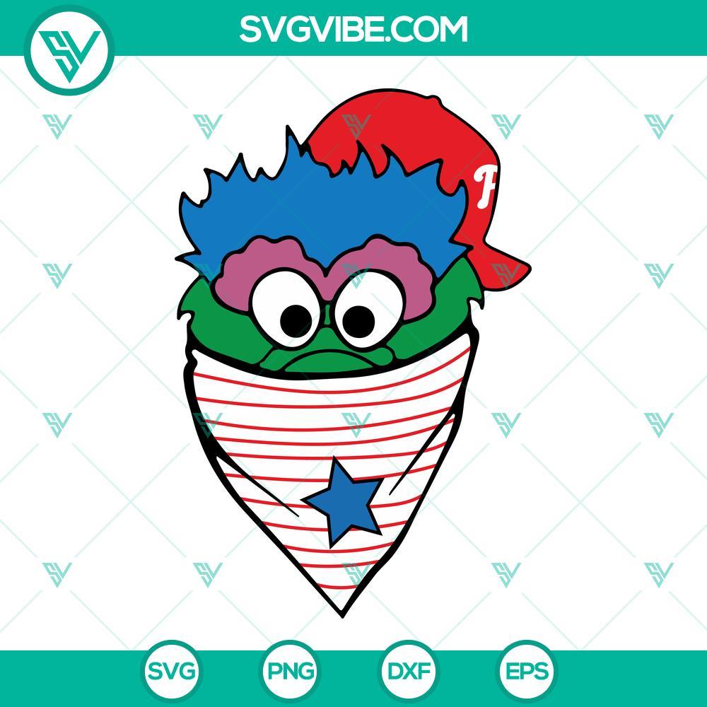 Phillie Phanatic Bandana SVG, Philadelphia Phillies SVG PNG DXF EPS Phillie Phanatic bandana SVG file with Philadelphia Phillies logo in PNG, DXF, and EPS formats for digital download.