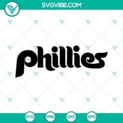 Philadelphia Phillies baseball SVG file for download, featuring Philadelphia Phillies logo design. Bold red and white colors with intricate detail.