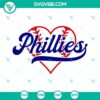 Phillies heart baseball Philadelphia Phillies SVG file with PNG and DXF formats download.