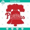 Philadelphia Phillies Liberty Bell SVG images for baseball fans, featuring a red bell design. Perfect for crafting projects or fan merchandise.