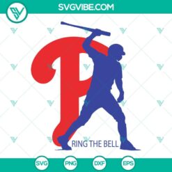 Phillies P Ring The Bell SVG Download featuring Philadelphia Phillies logo, perfect for fan merchandise and crafts.