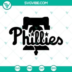 Phillies SVG Download with Philadelphia Phillies Baseball Bell Logo, perfect for crafting projects and baseball fans.