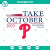 Phillies Take October SVG bundle featuring Philadelphia Phillies logo in red. Perfect for fan apparel and crafts.