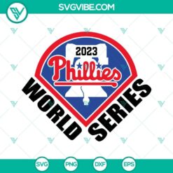 Phillies World Series 2023 Champions SVG and PNG files with official logo and design elements for digital use.