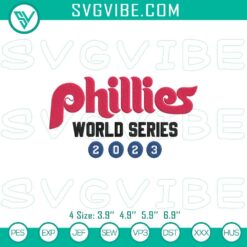Phillies World Series 2023 Embroidery File, Baseball Championship Design